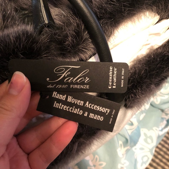 NWT Falor Italia Genuine Leather and Mink Fur Purse - Picture 4 of 6